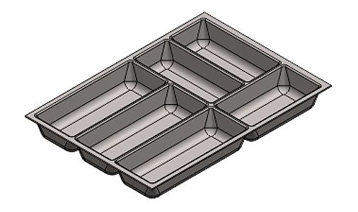 علبة معالق لعبلة 45 سم عمق 47.3 رمادي