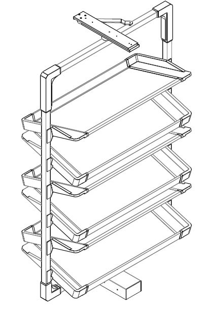 حمالة احذية دوارة 6 ارفف قياس 71.8X125.5