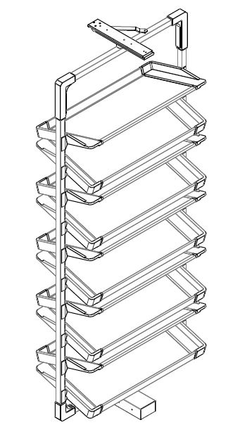 حمالة احذية دوارة 8 ارفف قياس 142.5 x152.5